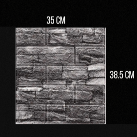 3D BrickWall Panels (100pcs) – Gray Faux Brick Wallpaper