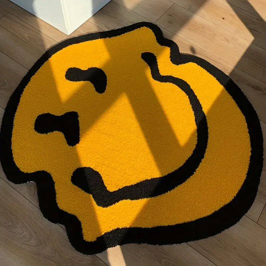 Happy Smile Shaggy Rug – Soft, Plush Area Rug for Bedroom, Living Room & Kids’ Room | Pet-Friendly & Machine Washable Decorative Mat
