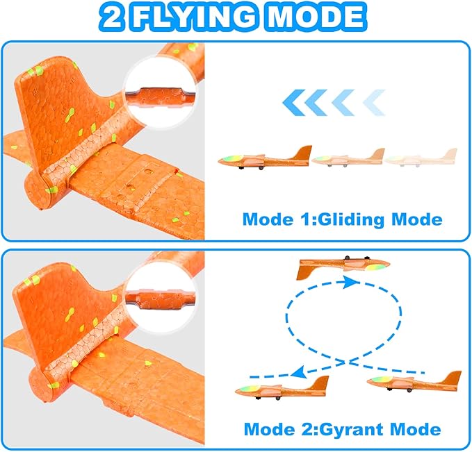 33/50CM Flash Glider Foam Plane – Hand-Thrown Light-Up Inertial Airplane for Outdoor Fun