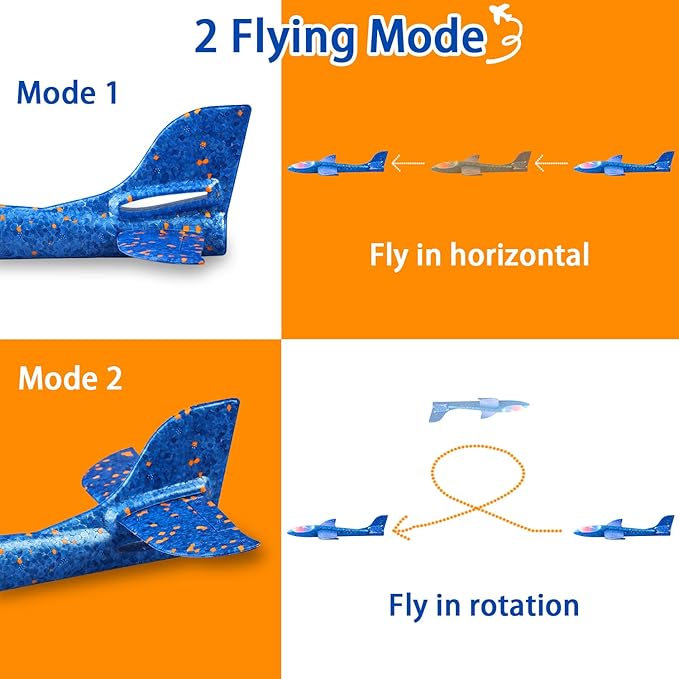 33/50CM Flash Glider Foam Plane – Hand-Thrown Light-Up Inertial Airplane for Outdoor Fun