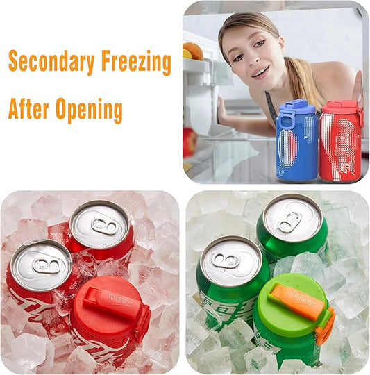 Colorful Silicone Soda Can Lids with Reusable Straws – BPA-Free, Airtight & Spill-Proof