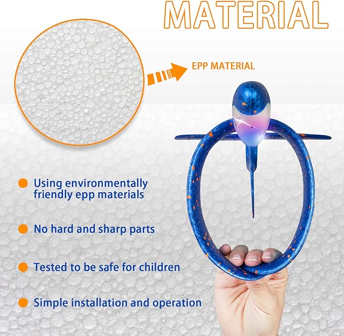 33/50CM Flash Glider Foam Plane – Hand-Thrown Light-Up Inertial Airplane for Outdoor Fun