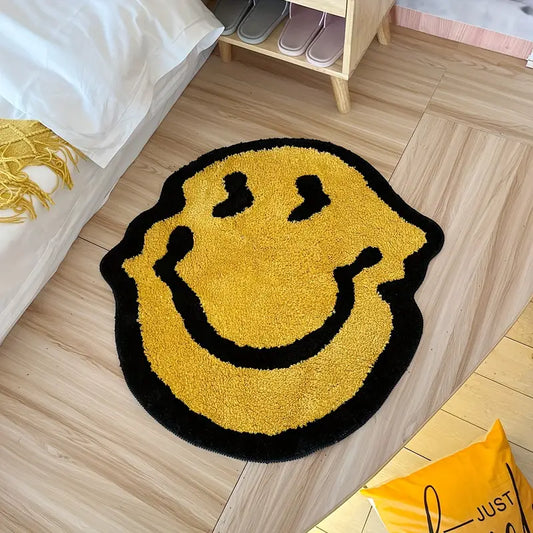 Happy Smile Shaggy Rug – Soft, Plush Area Rug for Bedroom, Living Room & Kids’ Room | Pet-Friendly & Machine Washable Decorative Mat
